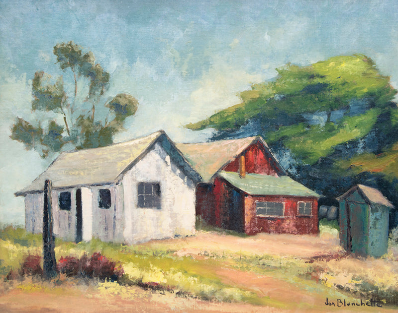 Jon Blanchette (1908-1987) artwork for sale. Barns in Soquel (Northern California), Painting, circa 1950, Denver, Colorado, Art Gallery)