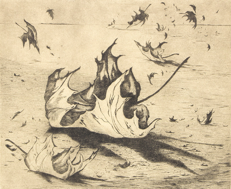 Ethel Magafan (1916-1993) artwork for sale. November Leaves, Artist Proof, Print, circa 1947, Denver, Colorado, Art Gallery)