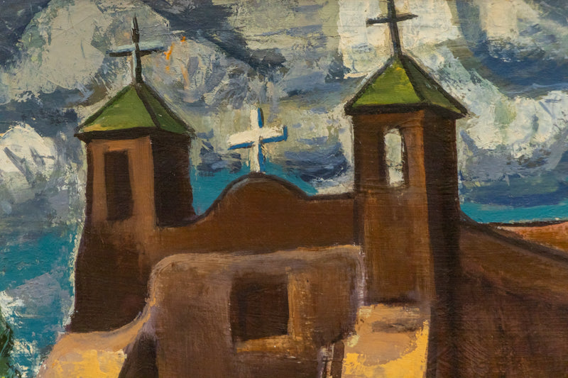 Untitled (Rancho de Taos Church in New Mexico), Painting, circa 1940