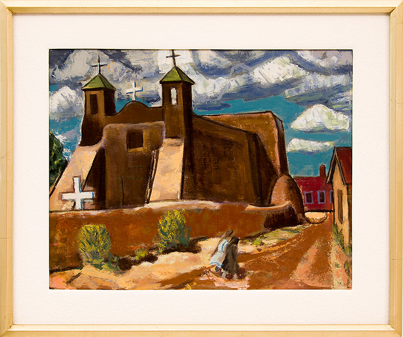 Untitled (Rancho de Taos Church in New Mexico), Painting, circa 1940