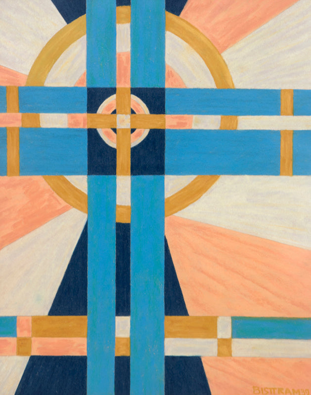 Emil Bisttram (1895-1976) artwork for sale. Untitled (Abstract in Cream, Gold, Pink, and Blue), Drawing, 1939, Denver, Colorado, Art Gallery)