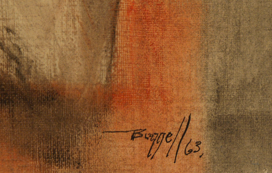 Untitled (Abstract in Gray, White, Orange, Red, Yellow and Black ), Painting, 1963