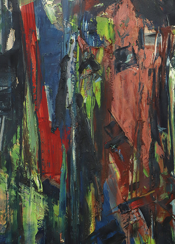 Untitled (Abstract Expressionist Composition in Red, Blue, Black, and Yellow), Painting, 1951