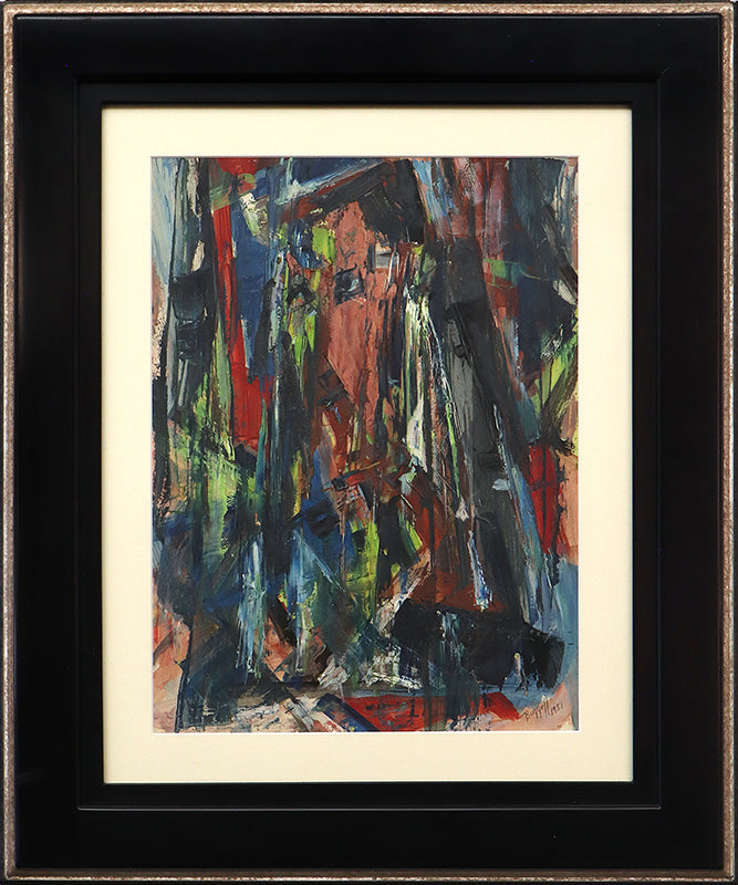 Untitled (Abstract Expressionist Composition in Red, Blue, Black, and Yellow), Painting, 1951