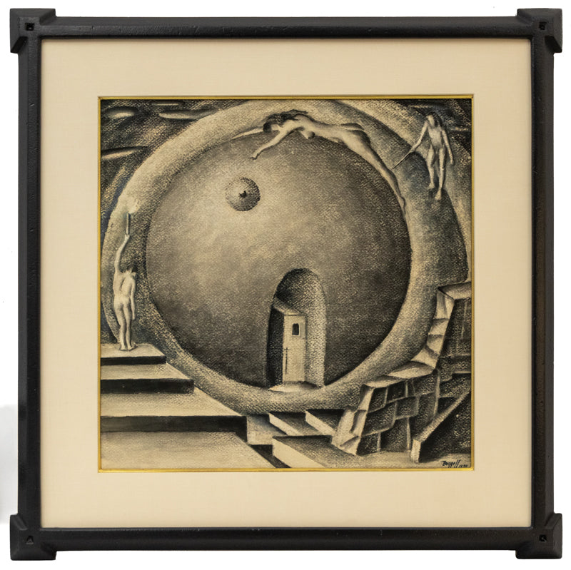 Man In His Search for God (Black & Blue Series), Drawing, 1939