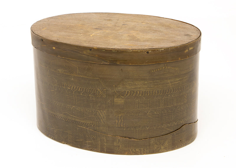 Baleen Box with Incised Maritime Scene, circa 1900