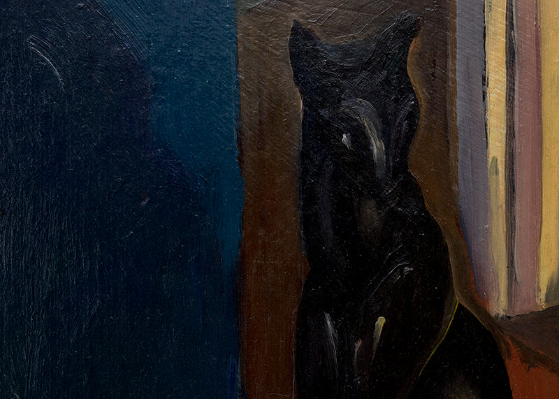 Still life with objects (Cat and Oranges), Painting, circa 1930