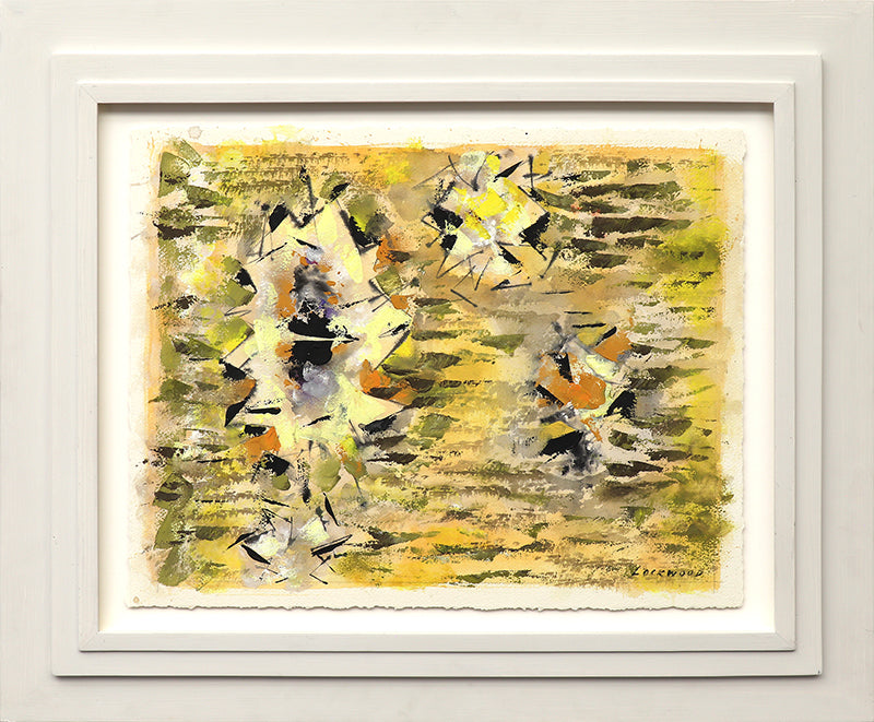Untitled (Abstract in Yellow, Orange, Black, and Gray), Painting, circa 1960