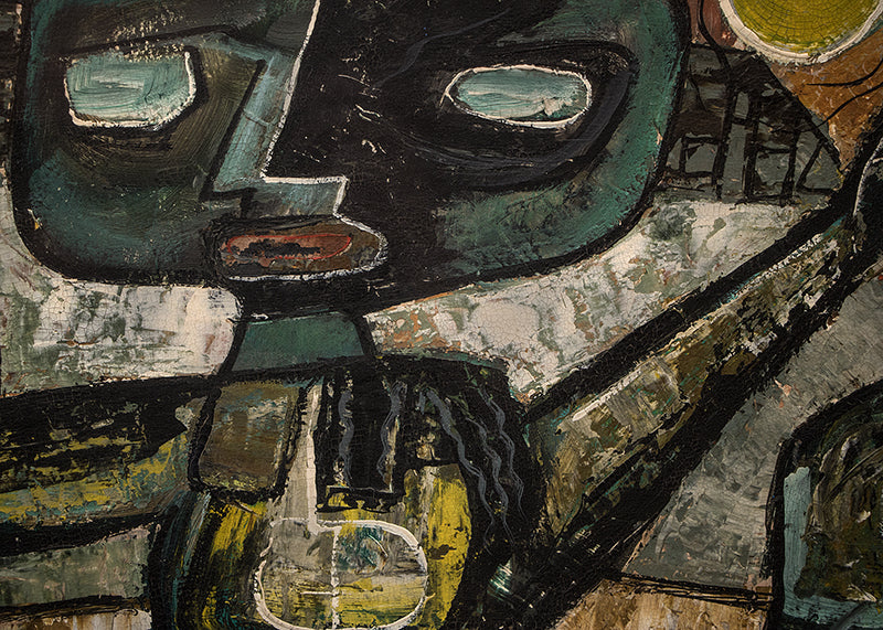 Fetishes (Abstract Figure and Animal), Painting, 1949