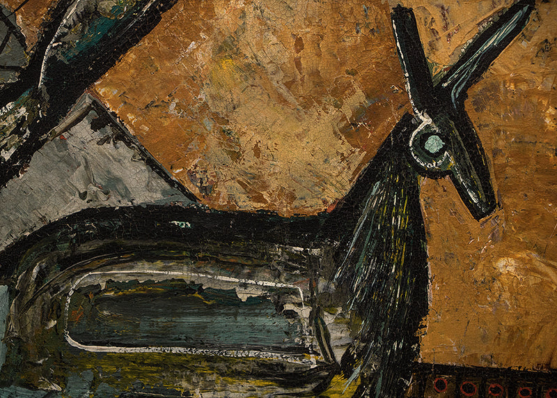 Fetishes (Abstract Figure and Animal), Painting, 1949