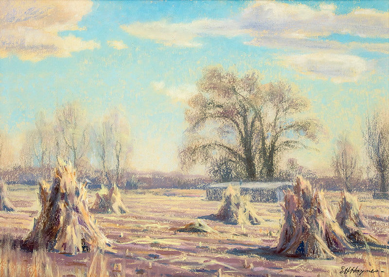 Elsie Haynes (1881-1963) artwork for sale. Untitled (Haystacks, Colorado), Drawing, circa 1940, Denver, Colorado, Art Gallery)