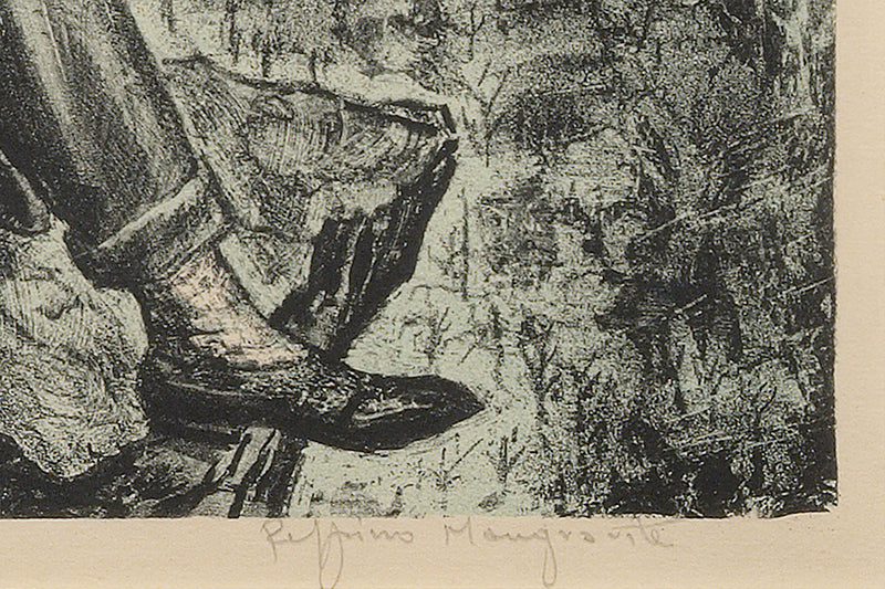 Young Man Who Went West (Man Playing Accordian), Print, circa 1940