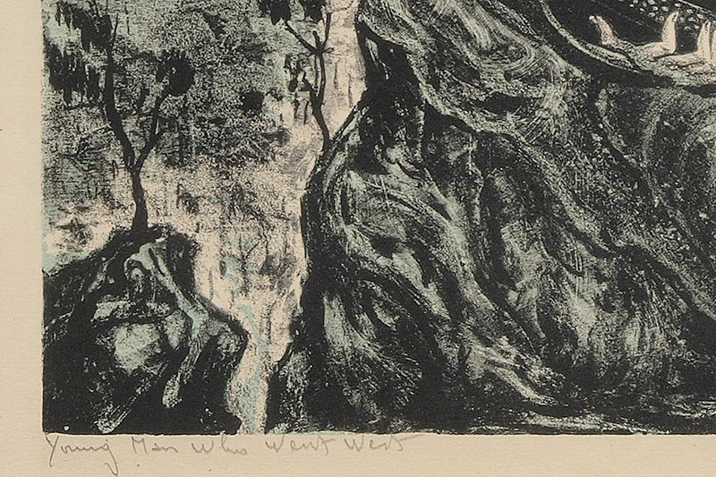 Young Man Who Went West (Man Playing Accordian), Print, circa 1940