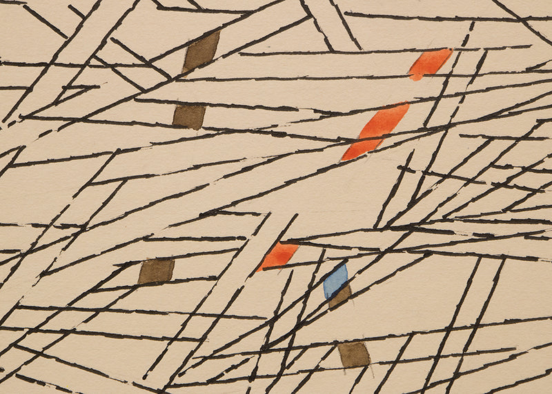 Abstract Composition in Brown, Orange and Blue, Painting, 1954