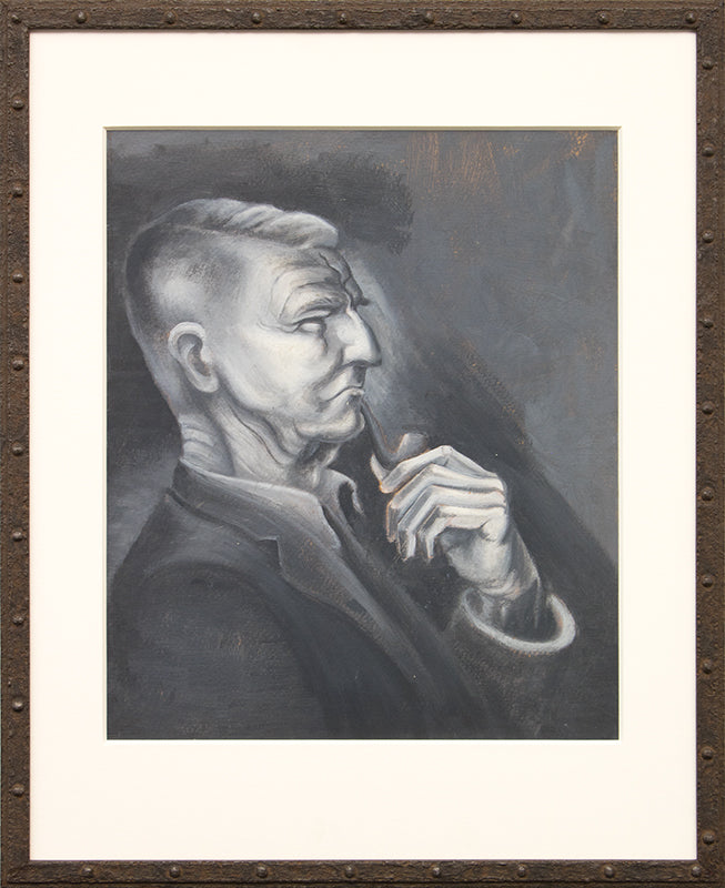Untitled (Portrait of a Man with Pipe), Painting, circa 1952