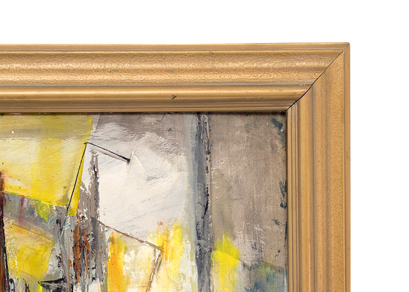 Untitled (Abstract Expressionist Composition in Yellow & Blue), Painting, 1958