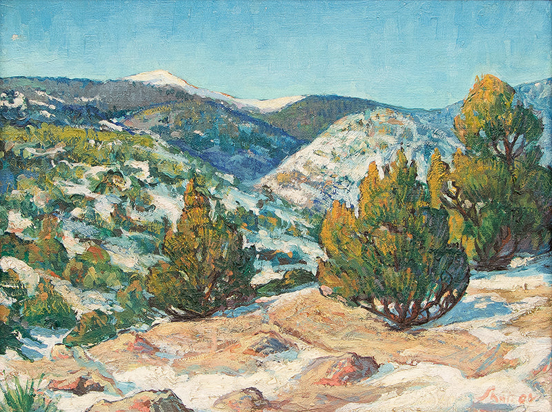 Martin Shaffer (1913-1987) artwork for sale. Taos Landscape (New Mexico), Painting, circa 1950, Denver, Colorado, Art Gallery)