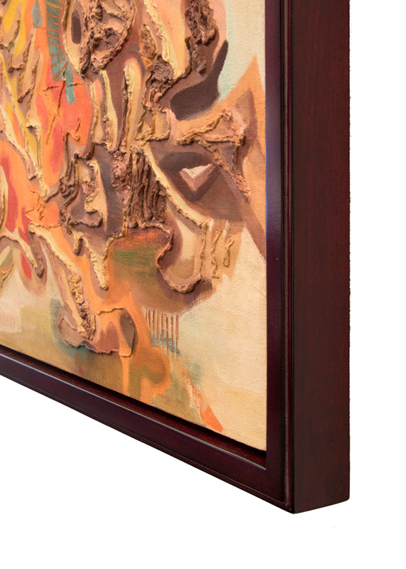 Alpha, The Beginning (Abstract in Cream, Taupe, Brown, and Orange), Painting, 1957