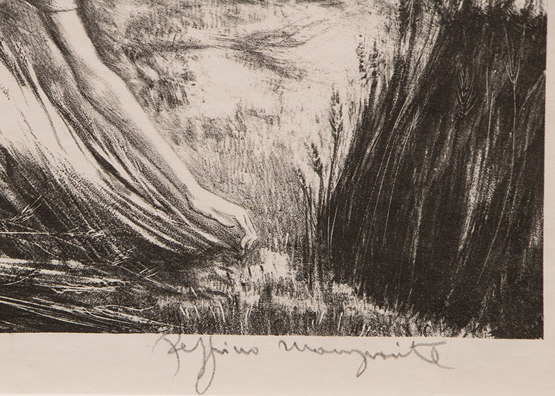 Tomorrow's Bread (Woman Harvesting Grain), Print, 1946
