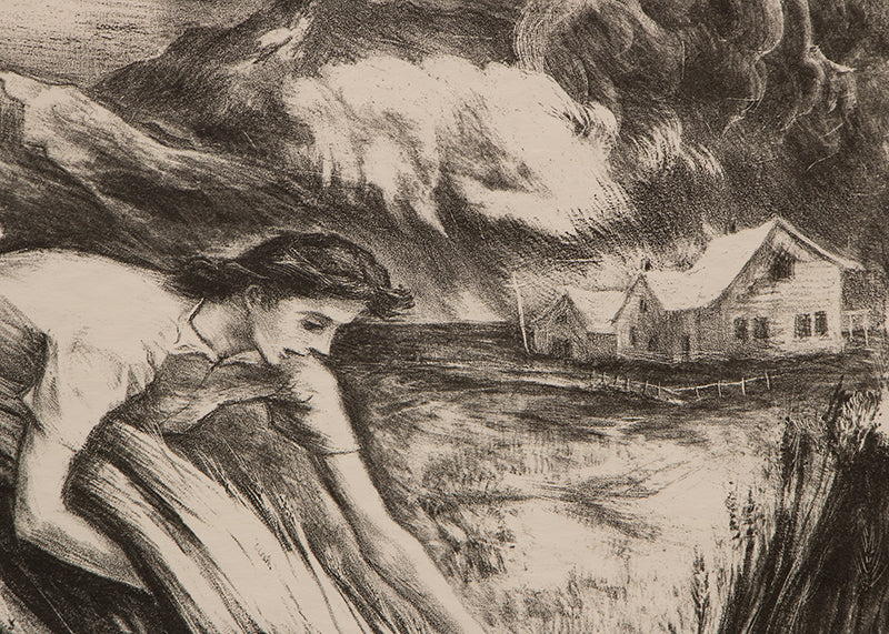 Tomorrow's Bread (Woman Harvesting Grain), Print, 1946