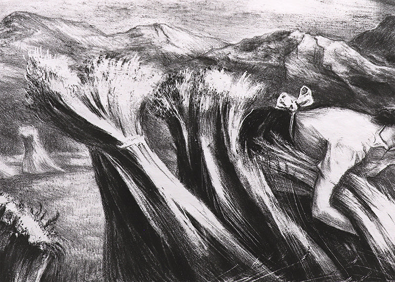 Tomorrow's Bread (Woman Harvesting Grain), Print, 1946