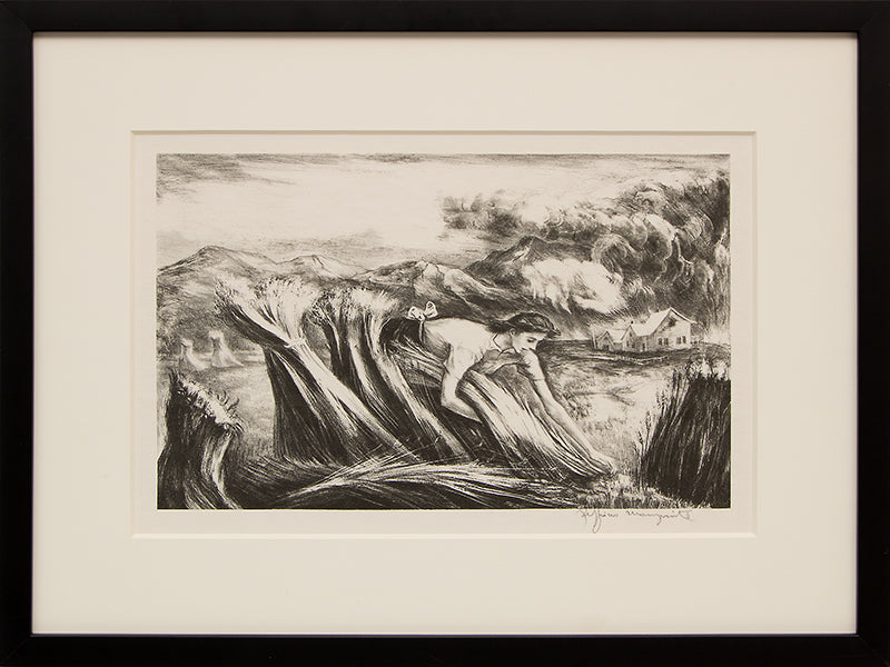 Tomorrow's Bread (Woman Harvesting Grain), Print, 1946