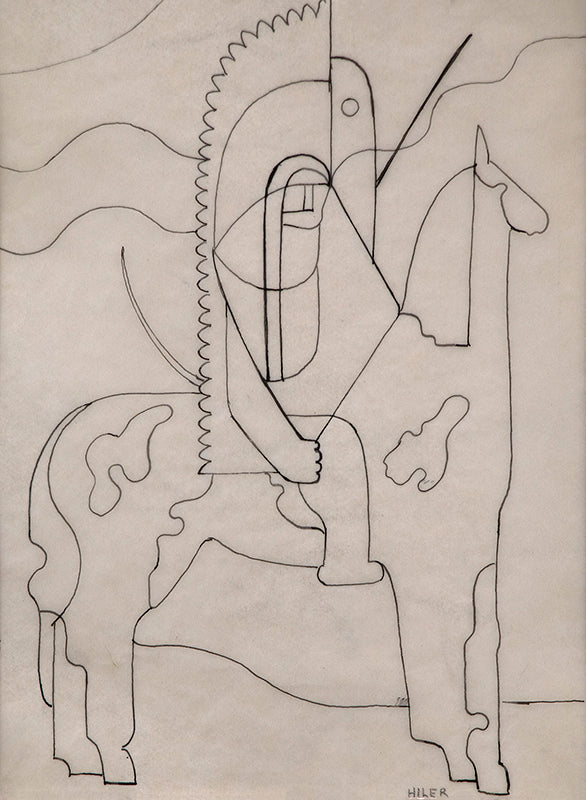 Hilaire Hiler (1898-1966) artwork for sale. Pinto (Abstract Horse and Rider), Drawing, circa 1933, Denver, Colorado, Art Gallery)