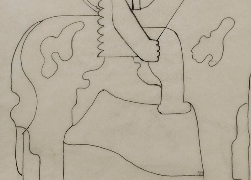Pinto (Abstract Horse and Rider), Drawing, circa 1933