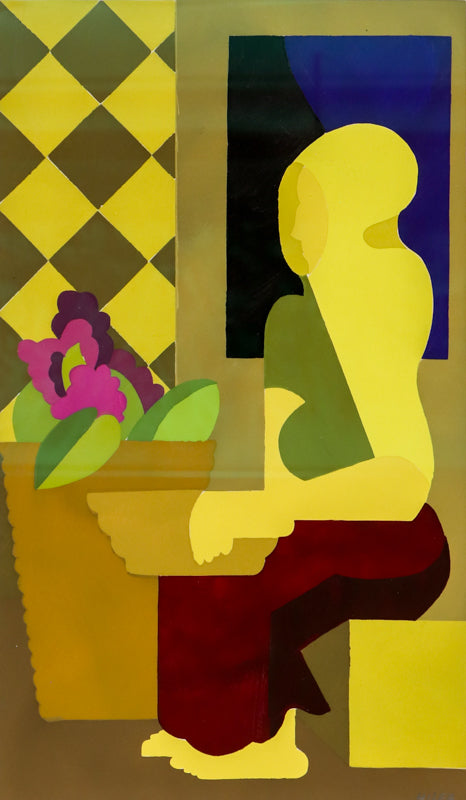 Hilaire Hiler (1898-1966) artwork for sale. Untitled (Seated Figure in Still Life), Print, circa 1933, Denver, Colorado, Art Gallery)