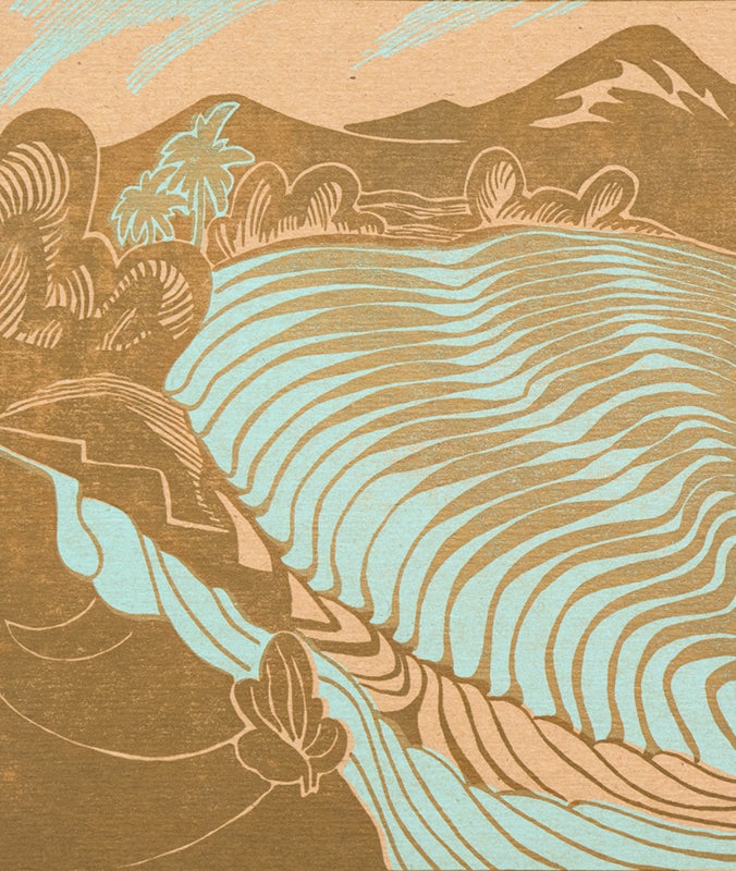 Eve Drewelowe Van Ek (1899-1989) artwork for sale. Pirouetting Paddies, Rice Terraces, Print, Denver, Colorado, Art Gallery)