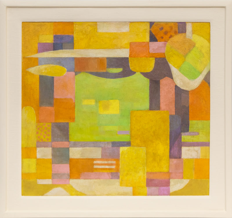 Harbor (Abstract in Yellow, Orange, Chartreuse, and Mauve), Painting