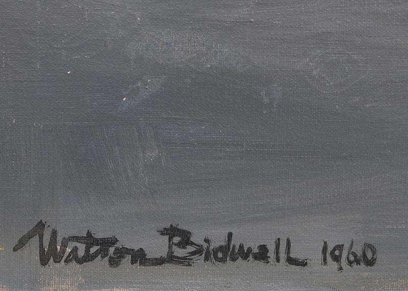 Along the Way (Abstract in Gray, Black, White, Yellow, and Orange), Painting, 1960