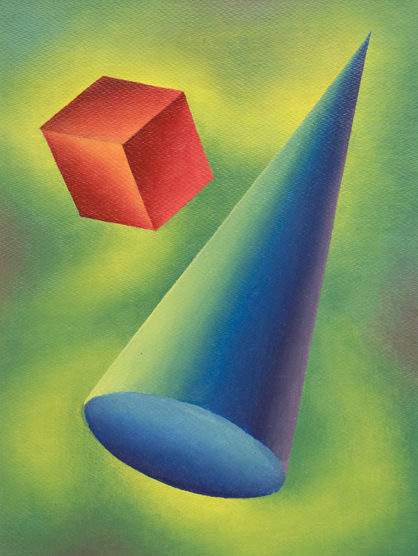 Ralph Anderson (1929 - 2010) artwork for sale. Basic Form Problem #2 (Two Polygons), Painting, circa 1940, Denver, Colorado, Art Gallery)