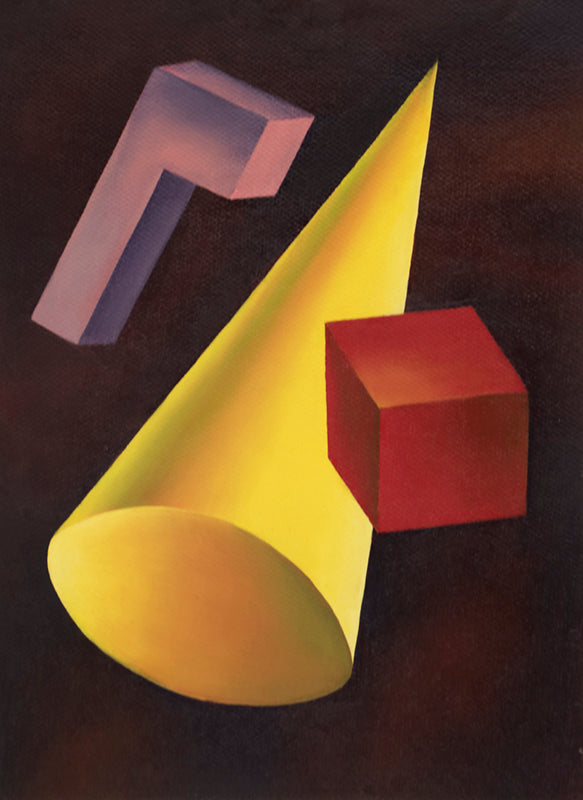 Ralph Anderson (1929 - 2010) artwork for sale. Basic Form Problem #6 (Three Polygons), Painting, circa 1940, Denver, Colorado, Art Gallery)