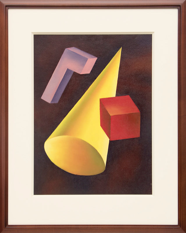 Basic Form Problem #6 (Three Polygons), Painting, circa 1940