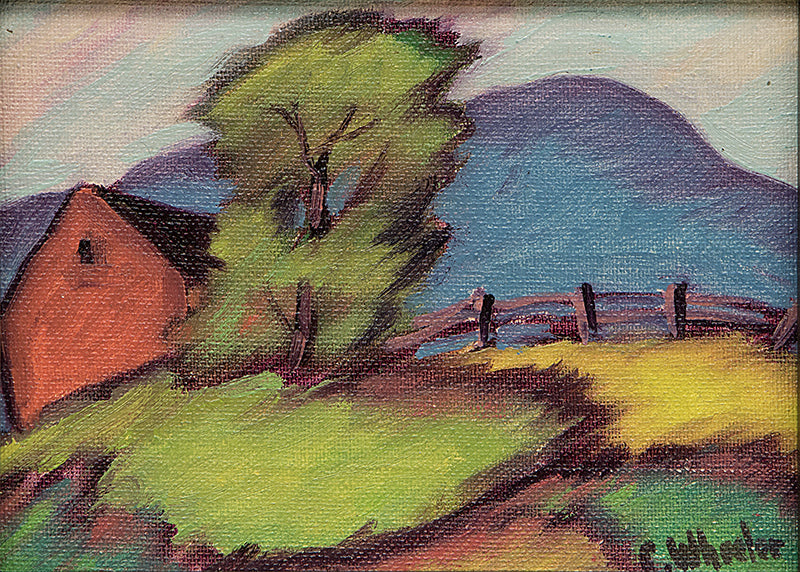 Charles Wheeler (1881-1935) artwork for sale. Untitled (Barn and Mountain), Painting, Denver, Colorado, Art Gallery)