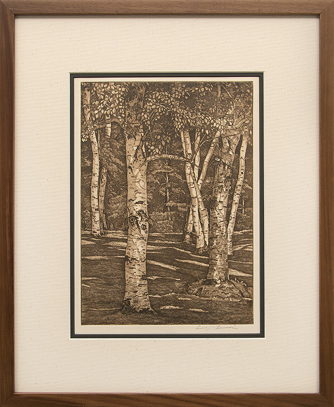Rhythm in White (Aspen Grove), Print, circa 1950