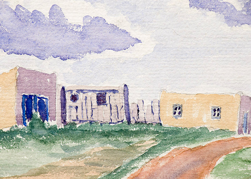 Untitled (Adobes and Sky), Painting