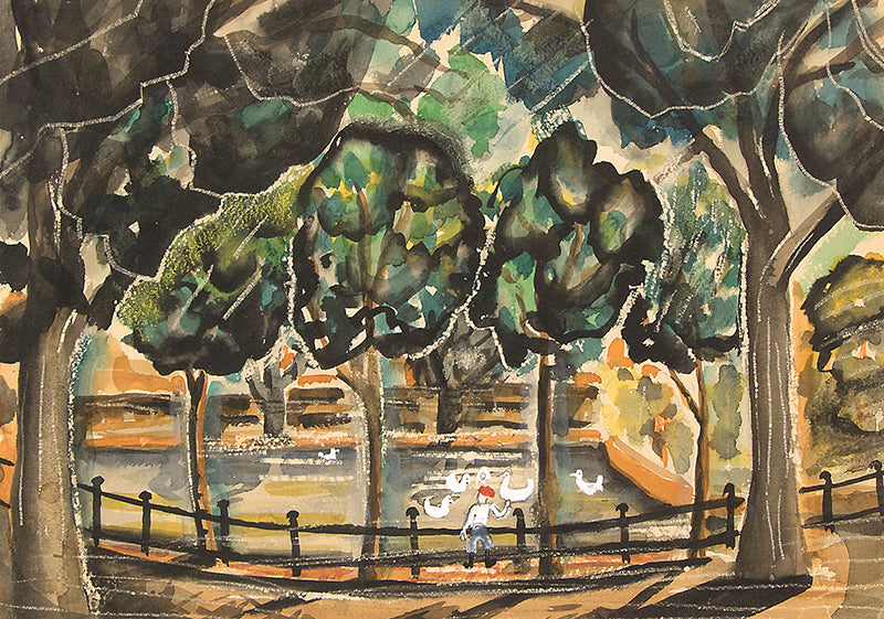 Frank Gates (1904-1998) artwork for sale. Untitled (Duck Pond), Painting, Denver, Colorado, Art Gallery)