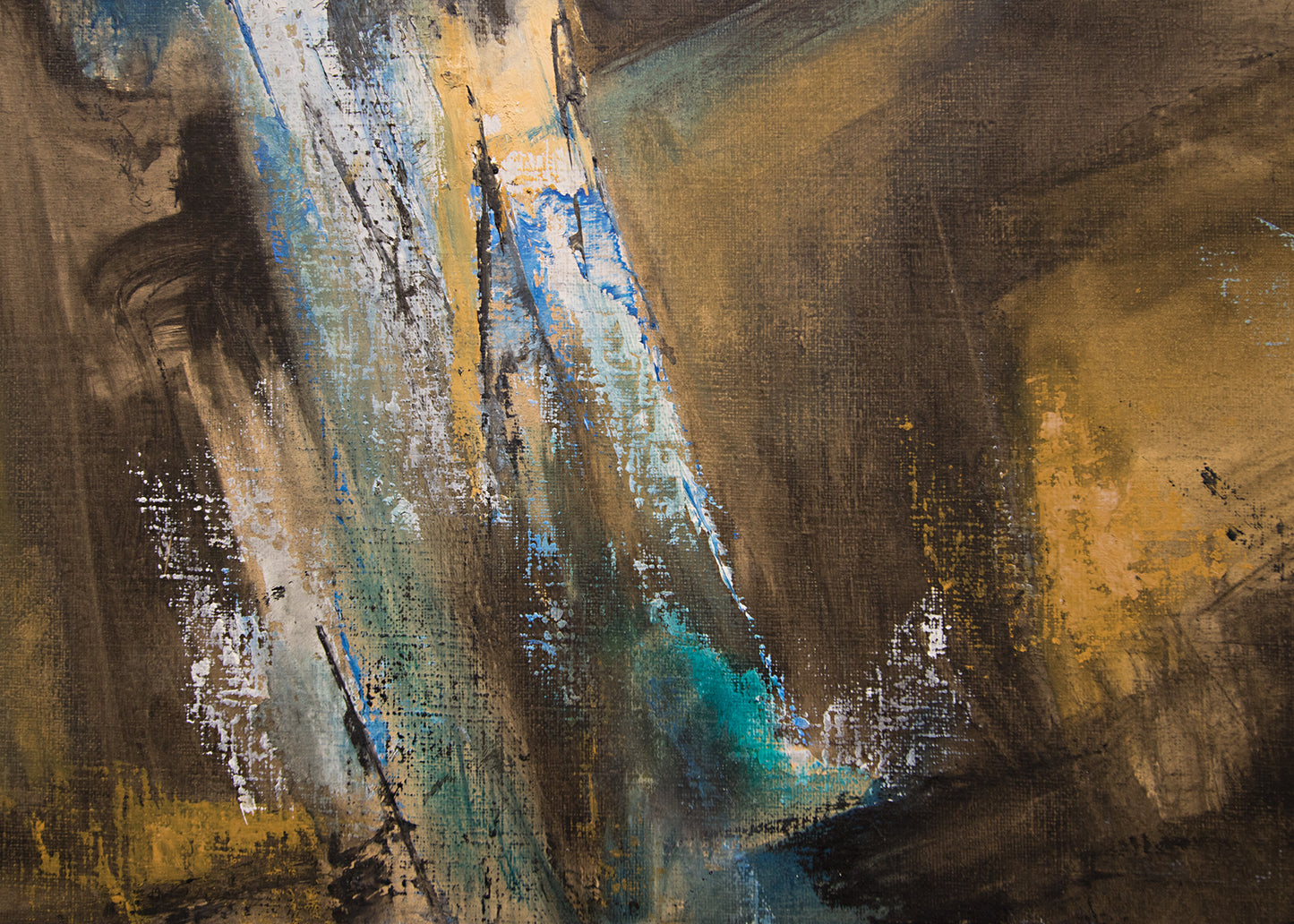 Untitled (Abstract in Brown, Ochre, Black, and Blue), Painting, 1963