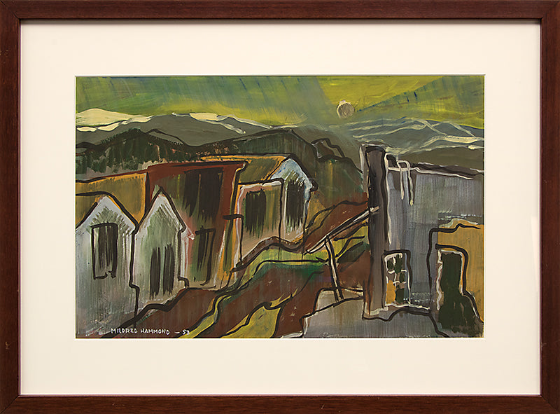 Cripple Creek, Colorado (Street Scene and Mountains), Painting, 1953
