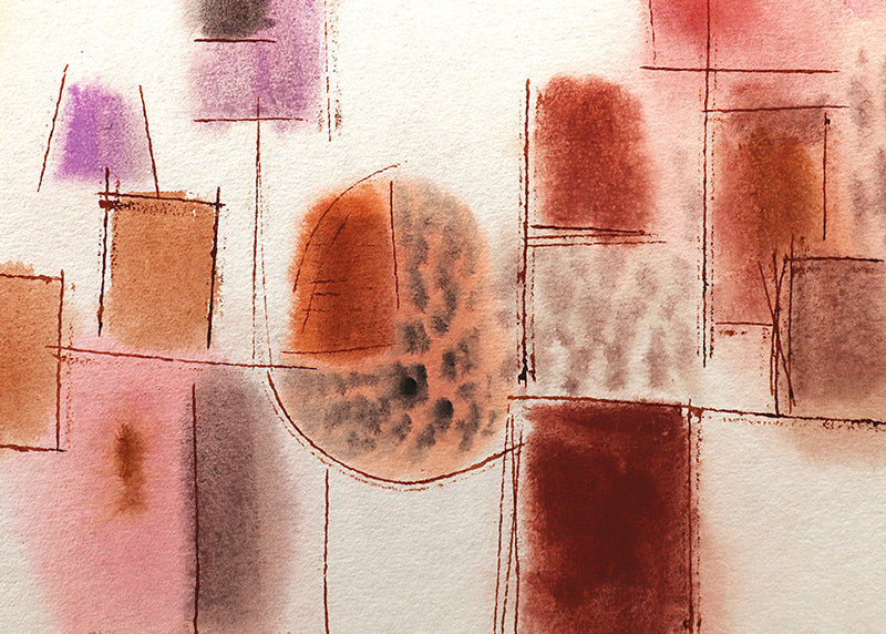 Untitled (Geometric Abstract in Red, Pink, and Taupe), Painting