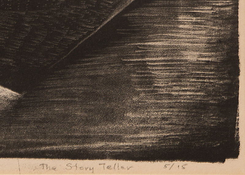 The Story Teller; 5/15 (Figures and Hut), Print, circa 1940