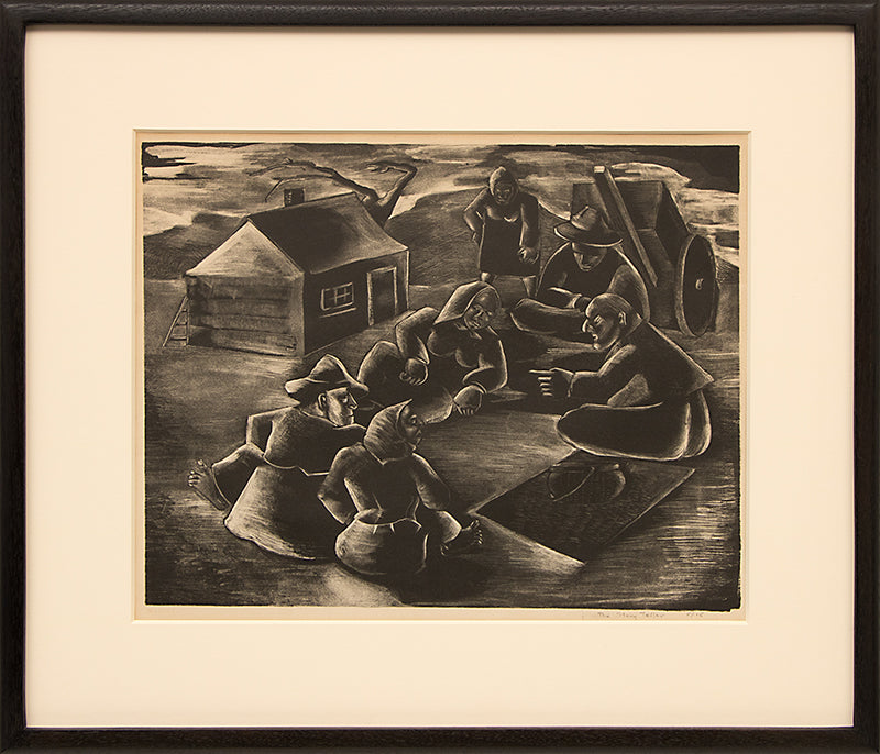 The Story Teller; 5/15 (Figures and Hut), Print, circa 1940