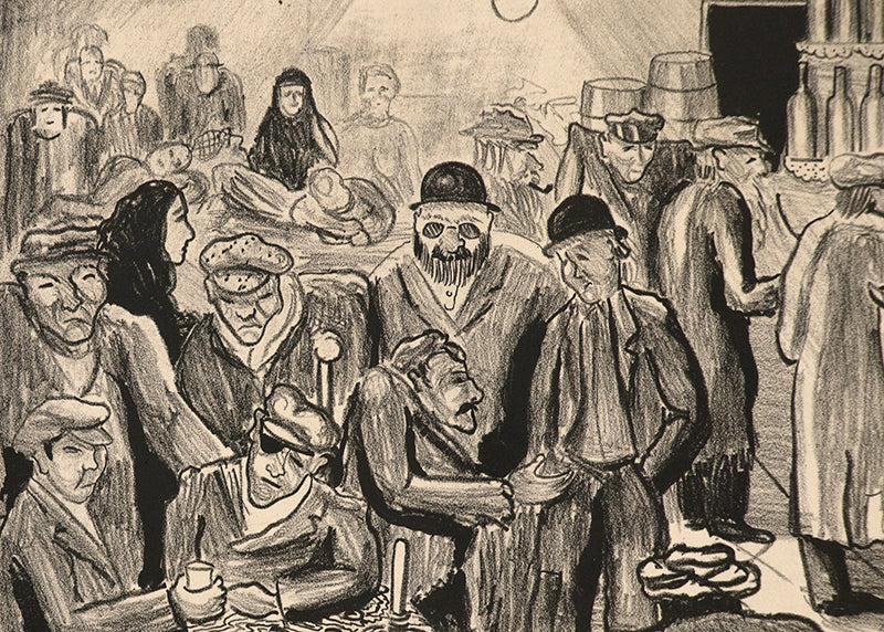 Beggars Café No. 3 (Paris, France), Drawing, 1929