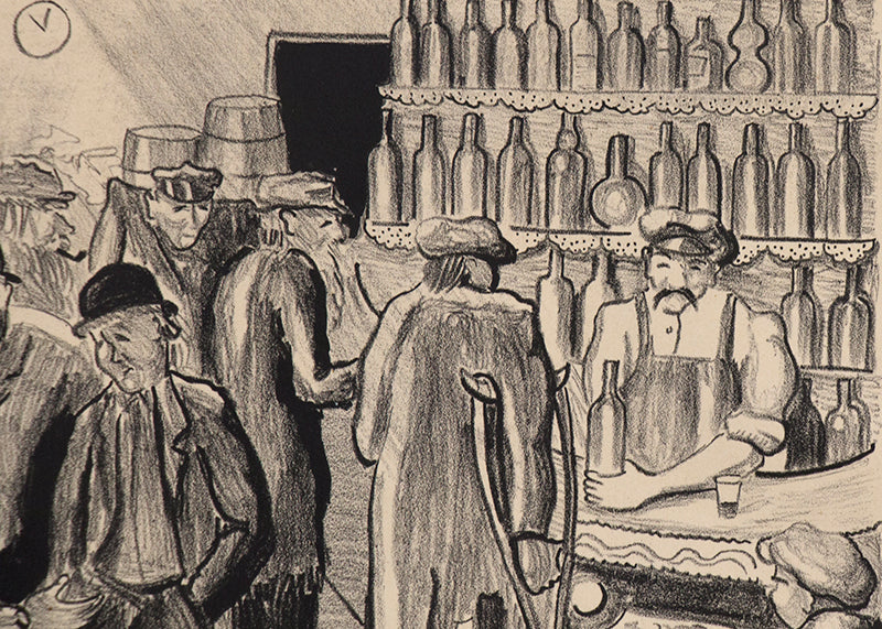 Beggars Café No. 3 (Paris, France), Drawing, 1929