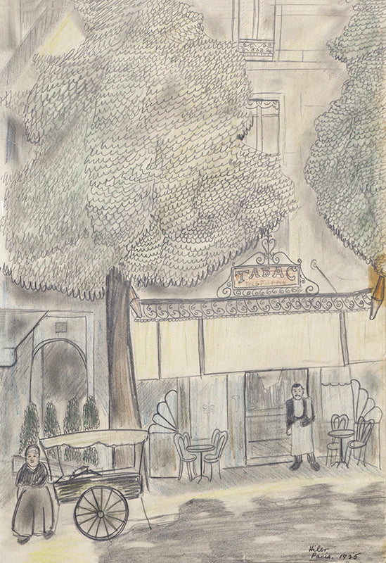 Hilaire Hiler (1898-1966) artwork for sale. Untitled (Paris Café, France), Drawing, 1925, Denver, Colorado, Art Gallery)