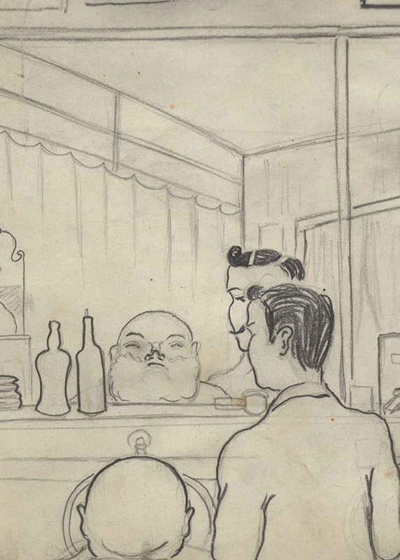 Untitled (Barber Shop, Paris), Drawing, circa 1925