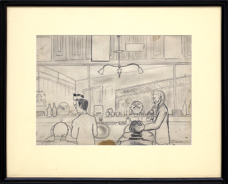 Untitled (Barber Shop, Paris), Drawing, circa 1925
