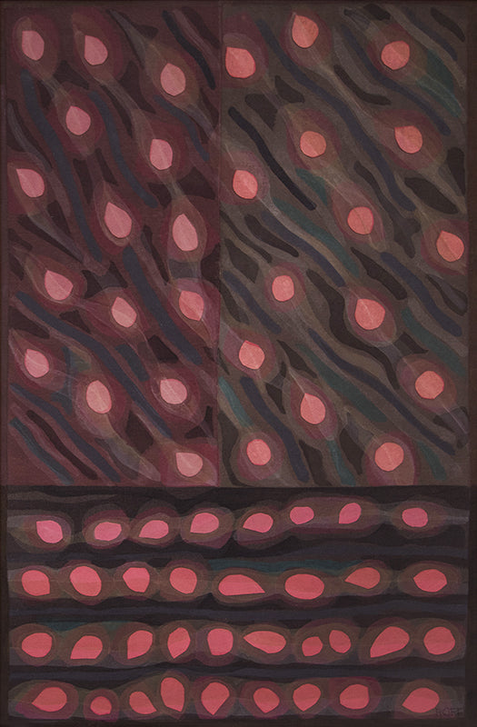 Floating Blossoms, Mixed Media Painting, 1985